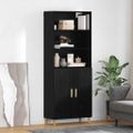 vidaXL Highboard Čierny dub 69,5 x 32,5 x 180 cm Kompozitné drevo