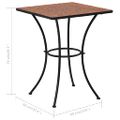 vidaXL Mozaikový bistro stolík, tehlová farba 60 cm, keramika