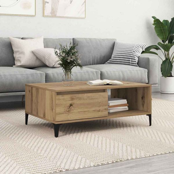 vidaXL Konferenčný stolík dub artisan 90 x 60 x 35 cm Kompozitné drevo