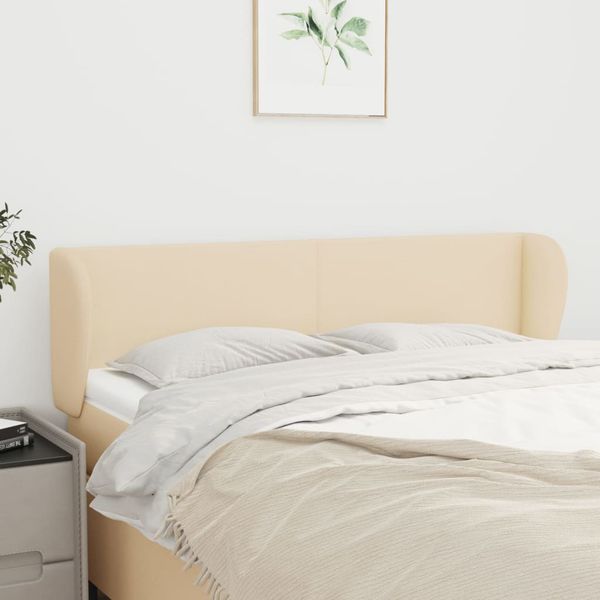 vidaXL Čelo postele so záhybmi krémový 147x23x78/88 cm látka