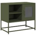 vidaXL TV skrinka olivovozelená 68x39x60,5 cm oceľ