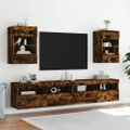 vidaXL TV nástenná skrinka s LED svetlami dub sonoma 40x30x60,5 cm