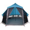 vidaXL Tipi stan so strechou s úložiskom Modrá 404 x 370 x 270 cm taft
