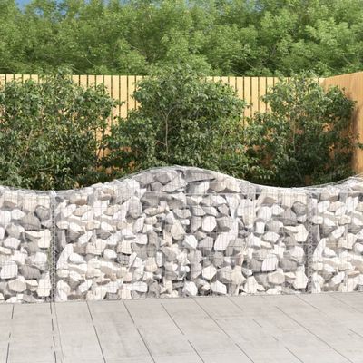 vidaXL Oblúkové gabionové koše 8 cm 200x50x80/100cm pozinkované železo