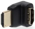 Nedis CVGB34902BK - HDMI™ Adaptér Úhlový 270° | HDMI Konektor - HDMI Zásuvka | Černá barva Adaptér, HDMI (M) na HDMI (F), úhlový, 270°, zlacené konektory, cerný