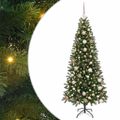 vidaXL Umelý vianočný stromček s 300 LED-i Zelená 180 cm PE a PVC