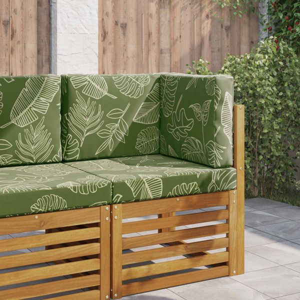 vidaXL Vankúš na vonkajšiu pohovku 3 pcs Design s listami Polyester