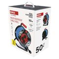 Predlžovací kábel EMOS P08550W na bubne 50 m / 4 zásuvky / modrý / PVC / 230 V / 1,5 mm2
