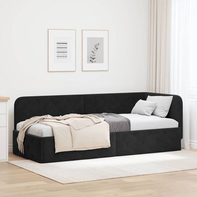 vidaXL Rohový rám postele Čierny 80 x 200 cm Zamat
