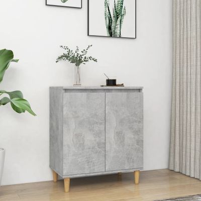 vidaXL Komoda, nohy z masívu, betónová 60x35x70 cm, kompozitné drevo