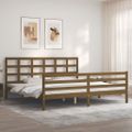 vidaXL Posteľný rám s čelom medovo-hnedý 200x200 cm masívne drevo