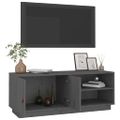 vidaXL TV skrinka sivá 105x34x40 cm masívna borovica
