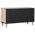 vidaXL TV skrinka Bielená biela 80 x 33 x 46 cm Masívne mango drevo