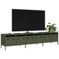 vidaXL TV skrinka olivovozelená 202x39x43,5 cm oceľ valcovaná studena