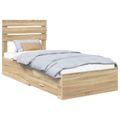 vidaXL Rám postele so zásuvkou Sonoma dub 90 x 190 cm Kompozitné drevo