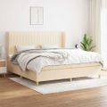 vidaXL Boxspring posteľ s matracom krémová 200x200 cm látka