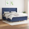 vidaXL Posteľný rám boxspring s matracom modrý 160x200 cm látka