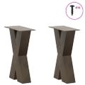 vidaXL Nohy konferenčného stolíka v tvare X, 2 ks, prírodná oceľ, 38 x (42-43) cm, oceľ