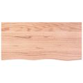 vidaXL Stolová doska bledohnedá 100x50x(2-4) cm ošetrený masívny dub
