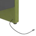 vidaXL Pohovka s matracom a USB bledozelená zamatová 90x200 cm