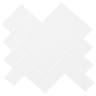 vidaXL Dlaždica herringbone 20 pcs Biela 30 x 30 cm Polyuretán a PET