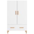 vidaXL Vysoká skrinka lesklá biela 70x31x115 cm spracované drevo