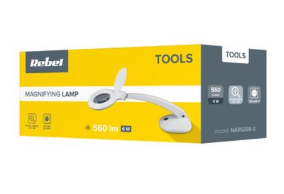 Stolová lampa s lupou REBEL NAR0298-2 3D + 12D, 6W (30x2835SMD) Stolní lampa s lupou REBEL NAR0298-2 3D + 12D, 6W (30x2835SMD)