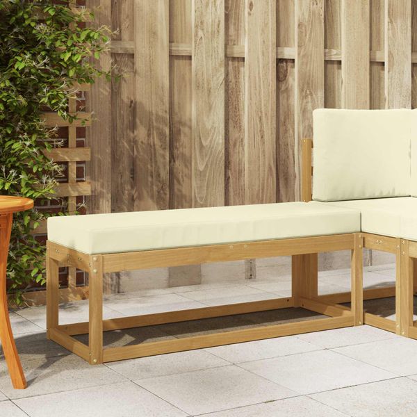 vidaXL Záhradná stolička, lavička s vankúšom Biela 115 x 43 x 45 cm