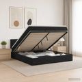 vidaXL Ottoman posteľ s matracom a LED Čierna 180 x 200 cm Látka