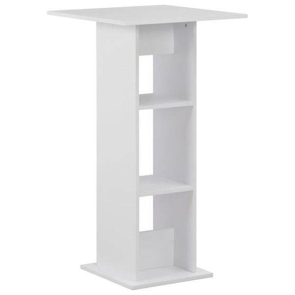 vidaXL Barový stôl biely 60x60x110 cm