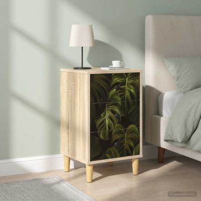 vidaXL Nočný stolík ELBURG 2 ks Dub sonoma 36 x 33 x 60 cm