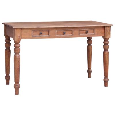 vidaXL Stôl s zásuvkami 117x57x75 cm masívne mahagónové drevo
