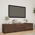 vidaXL TV skriňa s LED 165 x 34 x 40 cm Hnedý dub Konštruované drevo