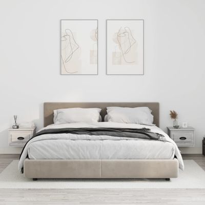 vidaXL Nástenné nočné stolíky 2 ks sivé dub sonoma 41,5x36x28cm