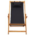 vidaXL Skladacia stolička z masívneho eukalyptového dreva a látky, čierna