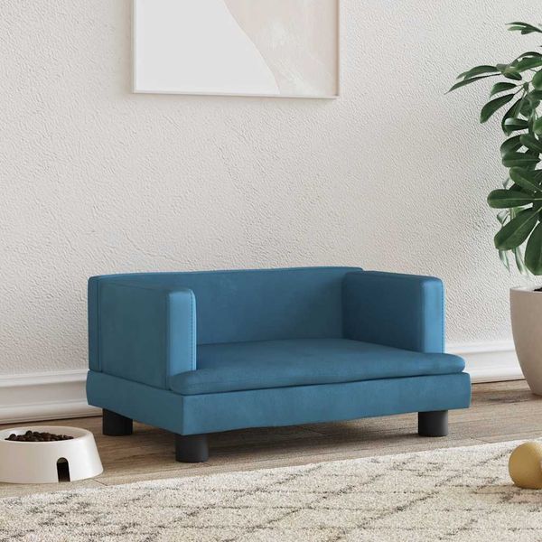 vidaXL Pelech pre psa modrý 60x40x30 cm zamat