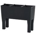 vidaXL Vyvýšený záhradný kvetináč antracitový 60x25x46 cm PP ratan