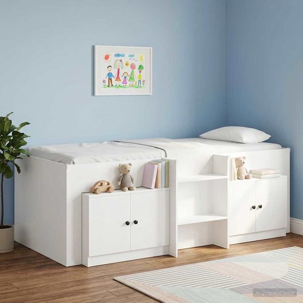 vidaXL Úložný kabinet na poschodovú posteľ 2 ks Biela 66 x 35 x 48 cm