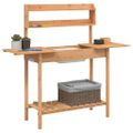 vidaXL Stôl na presádzanie s umývadlom hnedý 147,5x44x139,5 cm jedľa