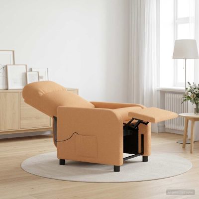 vidaXL Masážne relaxačné kreslo Béžová Bouclé