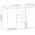 vidaXL Komoda čierna dub 91x29,5x65 cm spracované drevo