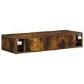 vidaXL Nástenný bočný stôl Dymový dub 87,5 x 34,5 x 17 cm