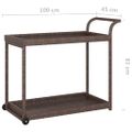 vidaXL Barový vozík hnedý 100x45x83 cm polyratan