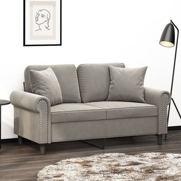 vidaXL Dekoratívne vankúše 2 ks bledosivé 40x40 cm zamat