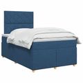 vidaXL Posteľ boxspring s matracom Modrá 120 x 200 cm Látka