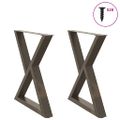 vidaXL Nohy k jedálenskému stolu 2 ks, prírodná oceľ 70 x (72-73,3) cm, oceľ