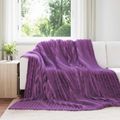 vidaXL Prikrývky na hodenie 6 ks Fialová 270 x 240 cm 9.15 kg Flís