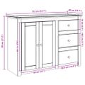 vidaXL Komoda so zásuvkami PANAMA 112x40x80 cm borovicový masív