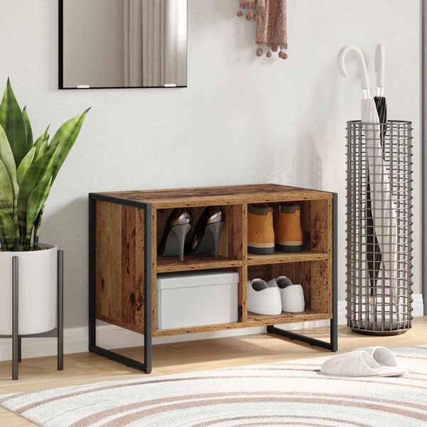 vidaXL Skriňa na topánky Staré drevo 60 x 35 x 44 cm Kompozitné drevo