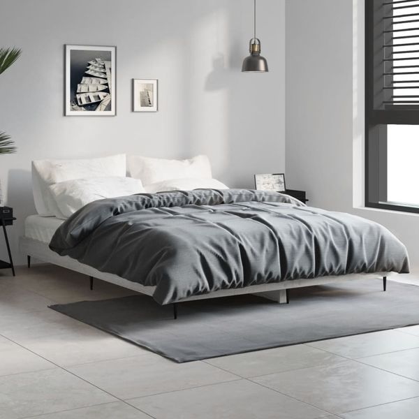 vidaXL Posteľný rám sivý dub sonoma 135x190 cm kompozitné drevo